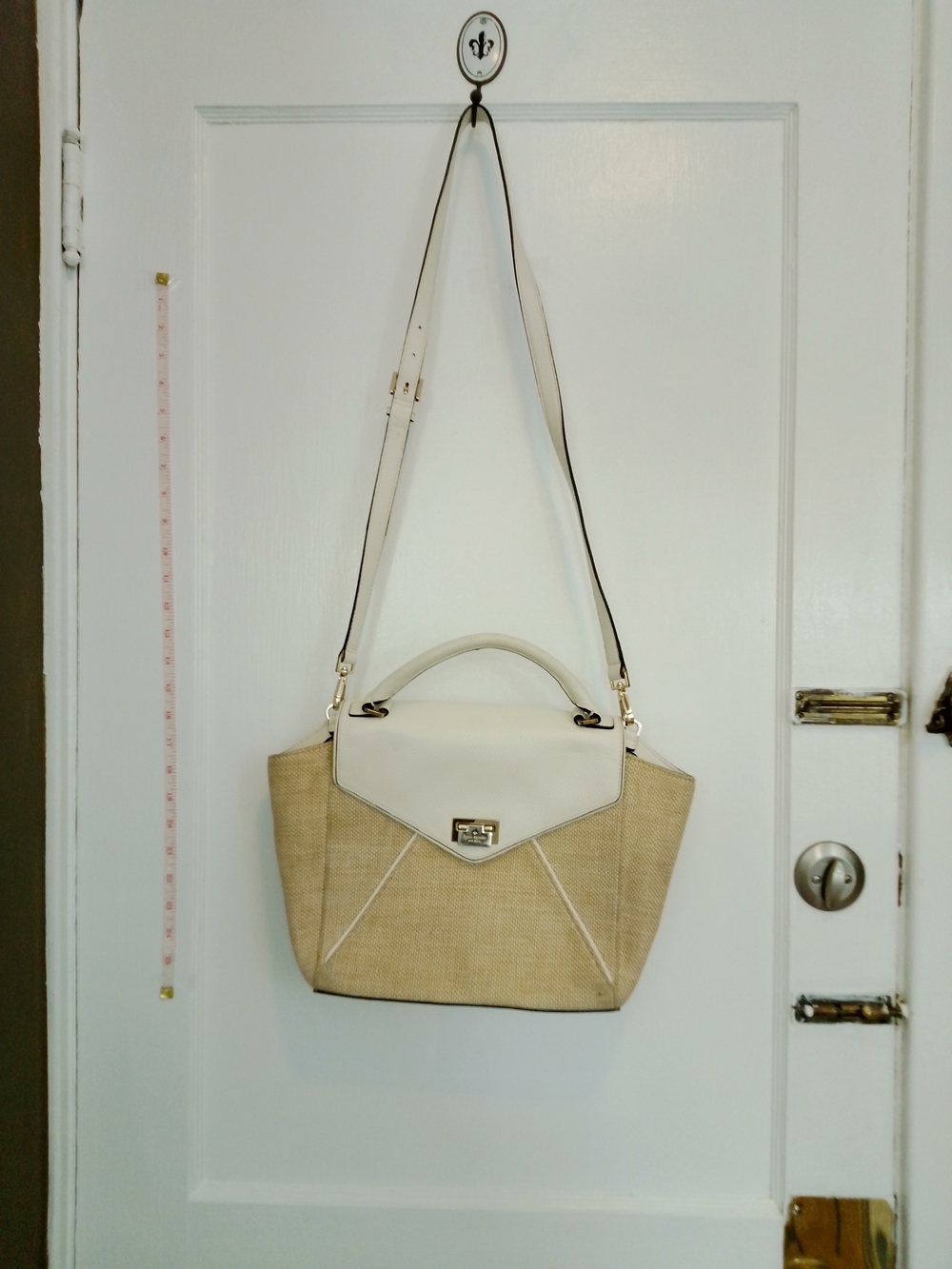 kate spade Beige Canvas and Cream Top-Handle Shoulder Bag
